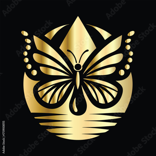 Beauty salon logo design. Elegant beauty salon logo. Butterfly logo.