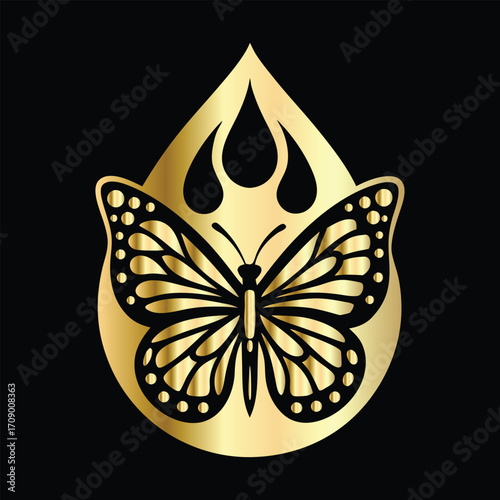 Beauty salon logo design. Elegant beauty salon logo. Butterfly logo.