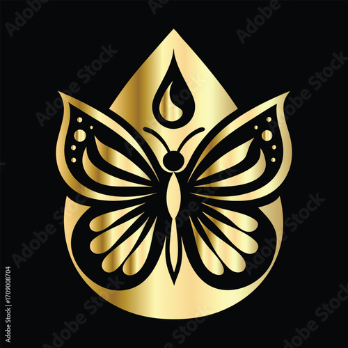 Beauty salon logo design. Elegant beauty salon logo. Butterfly logo.
