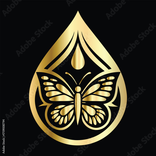 Beauty salon logo design. Elegant beauty salon logo. Butterfly logo.