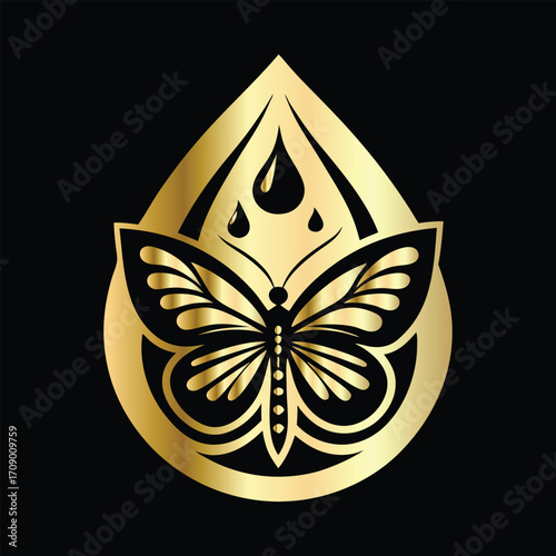 Beauty salon logo design. Elegant beauty salon logo. Butterfly logo.