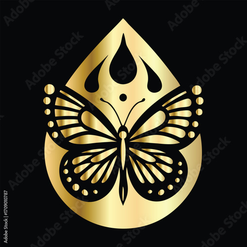 Beauty salon logo design. Elegant beauty salon logo. Butterfly logo.