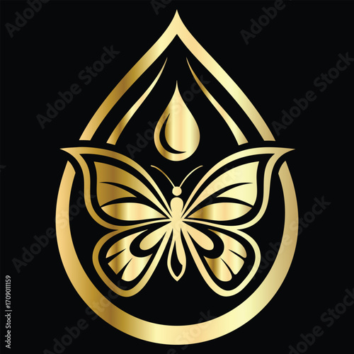 Beauty salon logo design. Elegant beauty salon logo. Butterfly logo.