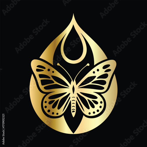 Beauty salon logo design. Elegant beauty salon logo. Butterfly logo.