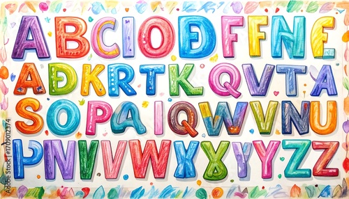 Colorful alphabet display