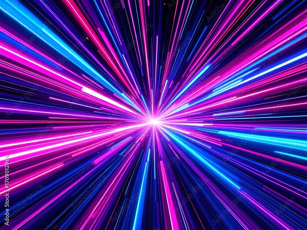 Obraz premium Cosmic Burst A Neon Explosion of Light and Energy