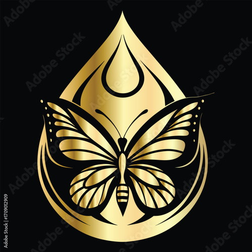 Beauty salon logo design. Elegant beauty salon logo. Butterfly logo.