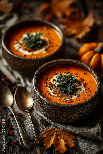 Delicious pumpkin soup recipe for fall season autumn dinner thanksgiving