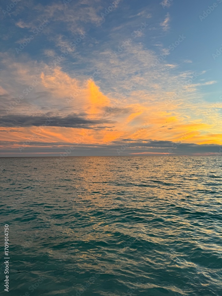 Fototapeta premium Golden Sunset Over the Ocean