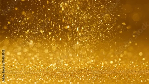 A dynamic seamlessly looping video of shimmering glitter particles rising and falling, creating a festive, ethereal effect soft, particles, bright