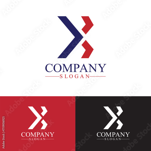 Vector art of modern abstract letter x logo design