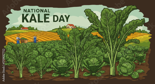 Vector illustration National kale day