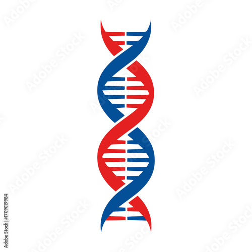 DNA Strand: A vibrant depiction of a DNA double helix in the form of genetics with a striking contrast of colors, symbolizing life, science, and the essence of existence.