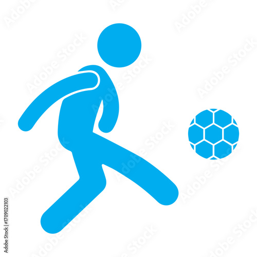 Soccer player kicking ball