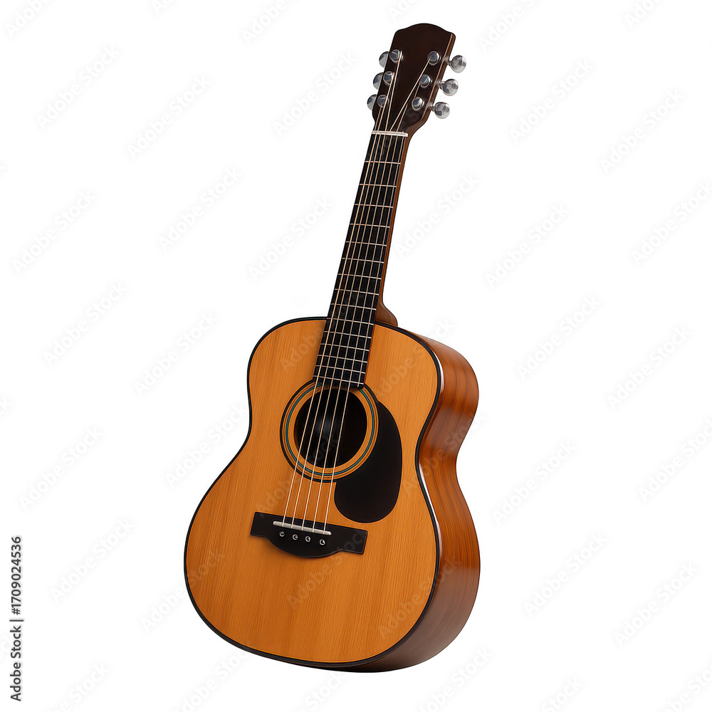 Obraz premium Acoustic Guitar musical instrument isolated on transparent background 