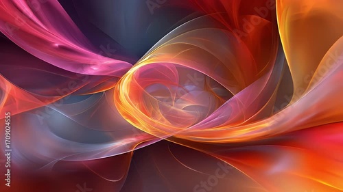 Abstract flowing forms in warm colors