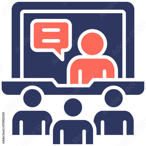 Online Training glyph color icon
