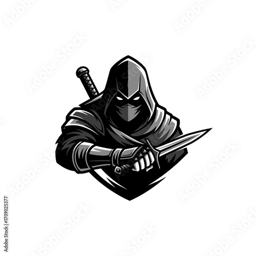 Masked Ninja Warrior Holding Weapon