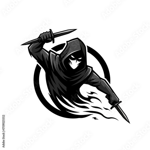 Masked Figure with Knives in Action