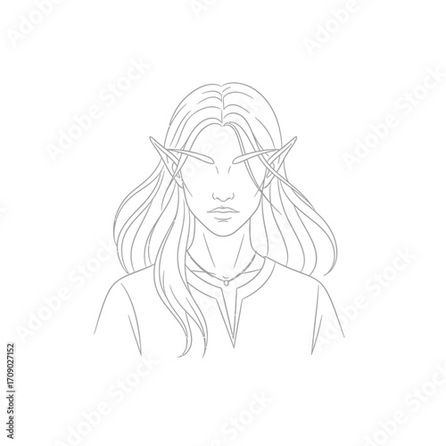 Elegant Elf Portrait with Long Pointed Ears