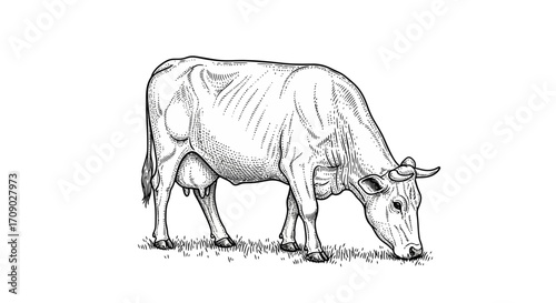 Minimalist dairy cow head outline