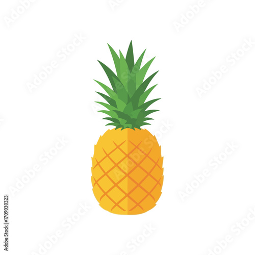Vibrant Yellow Pineapple with Green Leaves
