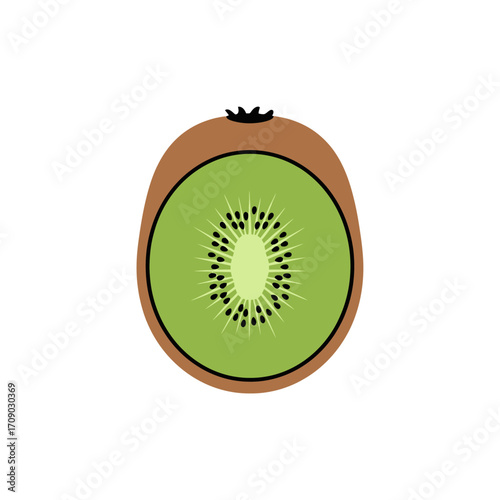 Cartoon Illustration of a Kiwi Fruit Slice