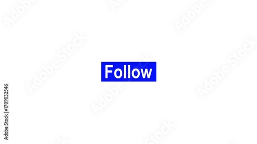 follow button color changing 4k alpha channel animation .