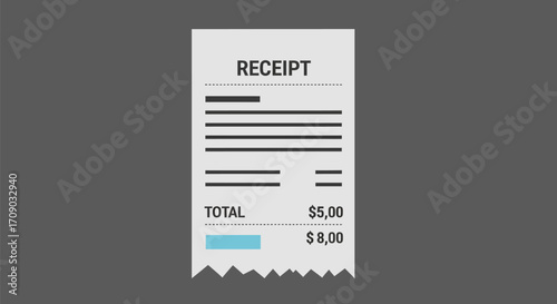 Simple White Receipt with Teal Payment Box and Total Amount