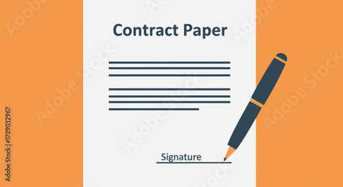 Contract Paper with Signature and Pen