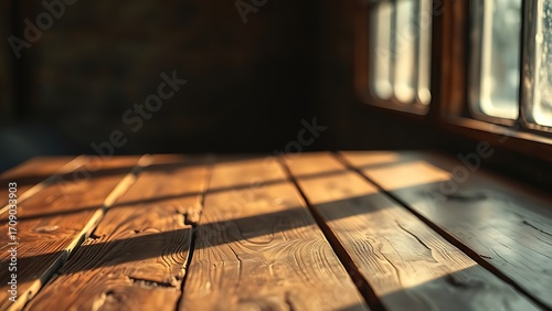 A rustic wooden table with soft light filtering through frosted glass, evoking nostalgia.