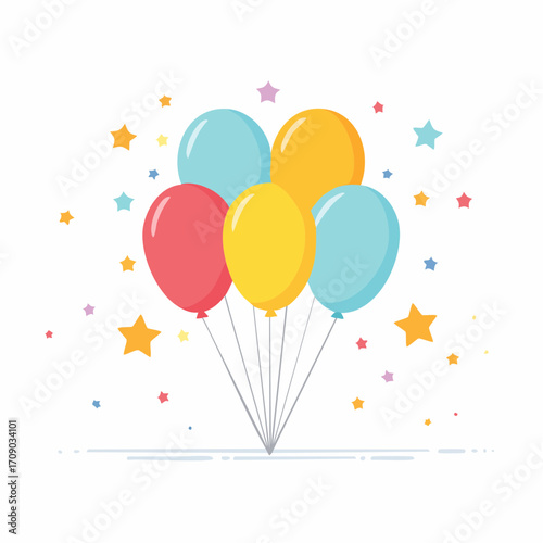 Colorful balloons vector background for birthday party celebration