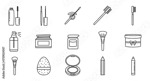 Minimalist Line Art Beauty and Makeup Products