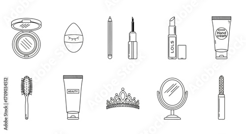 Collection of Minimalist Beauty and Makeup Icons