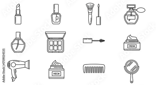 Collection of Beauty and Personal Care Icons