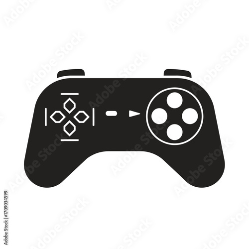 Black and White Icon of a Video Game Controller