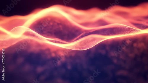 Abstract, undulating, fiery, textured landscape