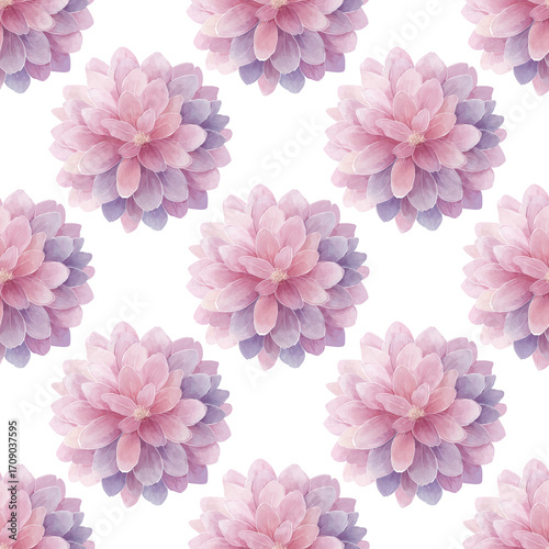 Elegant Pink and Purple Dahlias on Black Background, a Stunning Floral Pattern for Design Inspiration