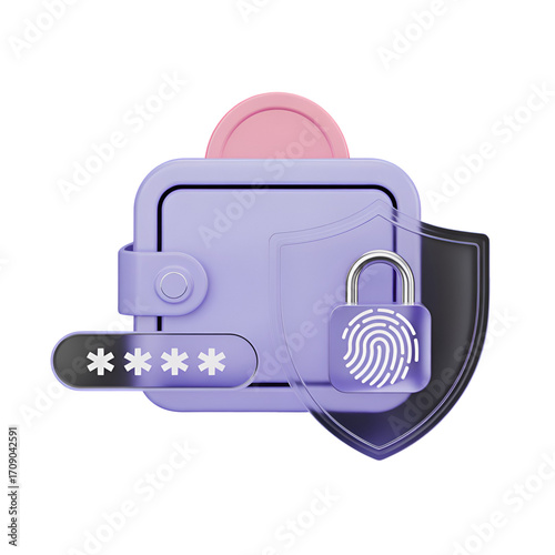 Secure digital wallet with fingerprint and password protection security