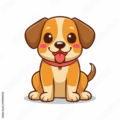 Adorable Puppy Illustration A Playful Vector Design of a Cute Dog