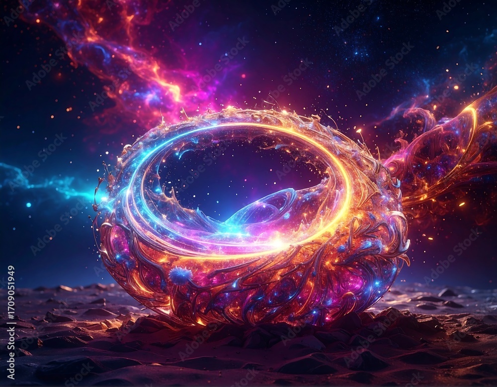 Fototapeta premium Cosmic ring of vibrant energy