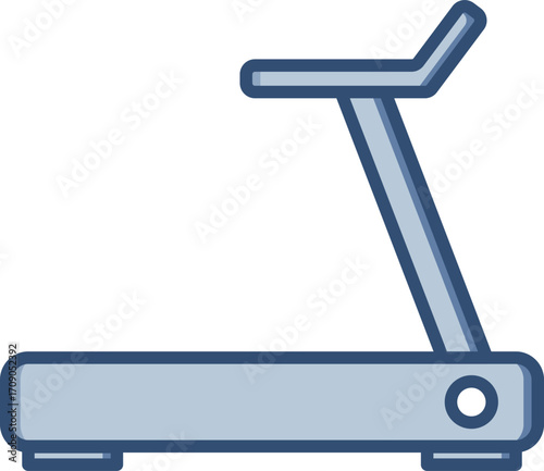 Treadmill vector icon with transparent background. Changeable blue color design.