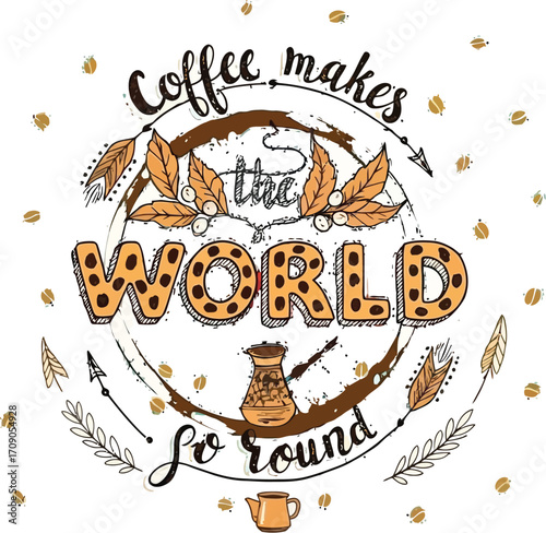 Start your day right coffee makes the world go round with boho inspired latte art and coffee beans