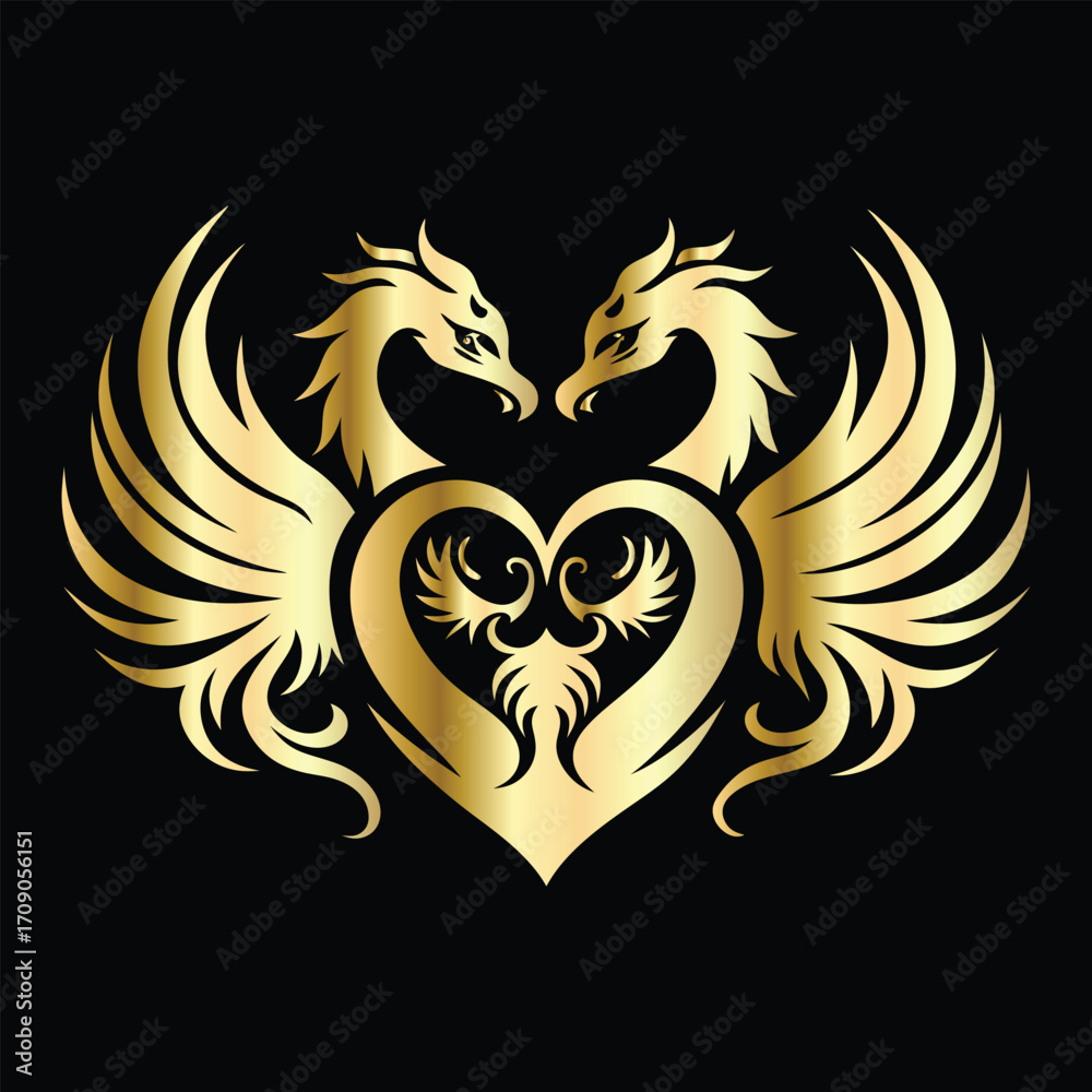 Obraz premium phoenix head logo design vector template. Luxury heraldic phoenix symbol. Phoenix Bird Wings Logo Design Template.