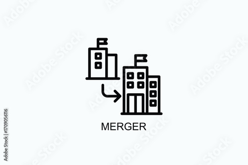 Merger Icon Or Logo Isolated Vector Illustration
