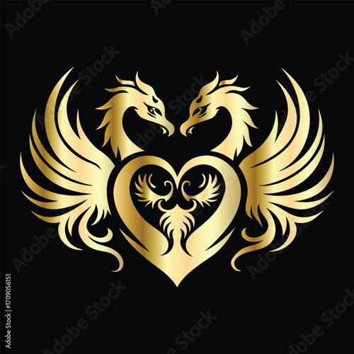 
phoenix head logo design vector template. Luxury heraldic phoenix symbol. Phoenix Bird Wings Logo Design Template.