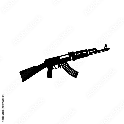 icon of rifle firearm used in army, defense, and security contexts.