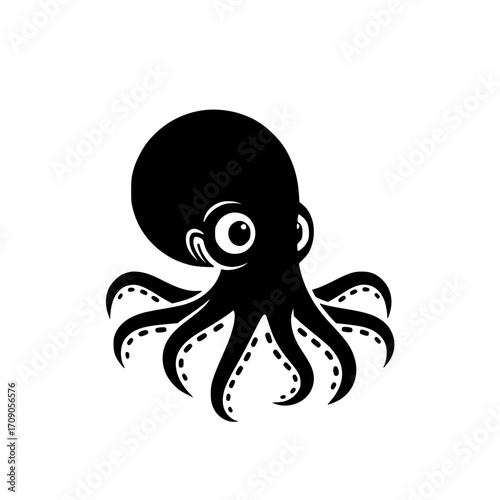 illustration of an octopus with tentacles representing marine life and underwater sea animals.