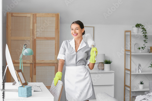 Female janitor with pp-dust...