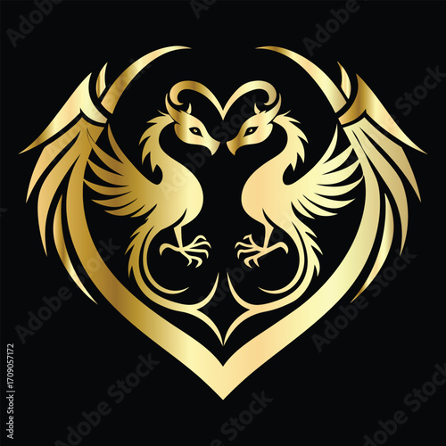 
phoenix head logo design vector template. Luxury heraldic phoenix symbol. Phoenix Bird Wings Logo Design Template.